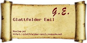 Glattfelder Emil névjegykártya
